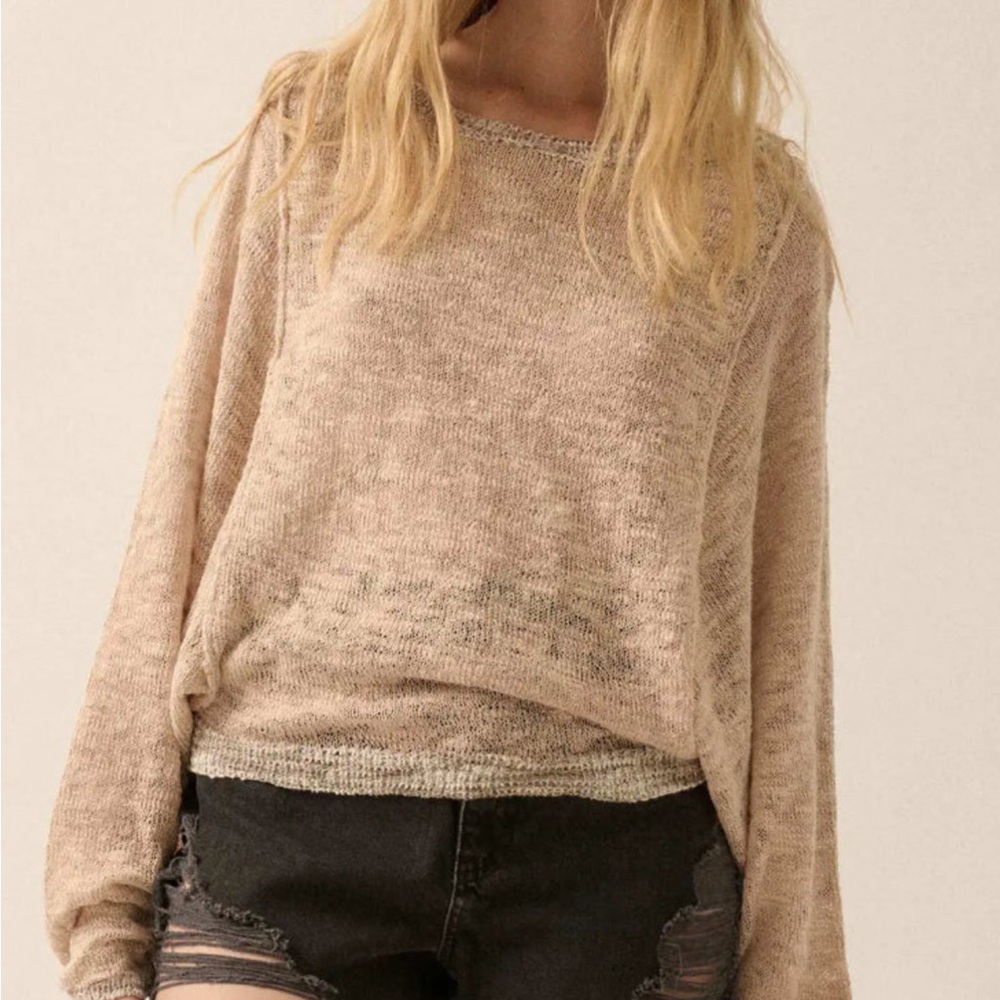 Promesa Feels So Good Burnout Knit Dolman-Sleeve Sweater